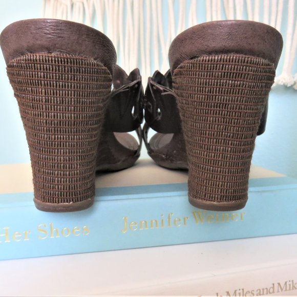 Brown Leather Wedge Summer Sandals by Rockport with Dynamic Suspension..…225 - Picture 7 of 9